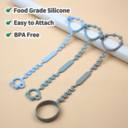 Toy Straps for Baby, Pacifier Holder Clip with Self-Adjusting Bayonet, Pure Silicone Material Without BPA; Can Be Used for Teethers, Feeding Bottles, Toys, Baby Cribs, High Chairs(5PS)