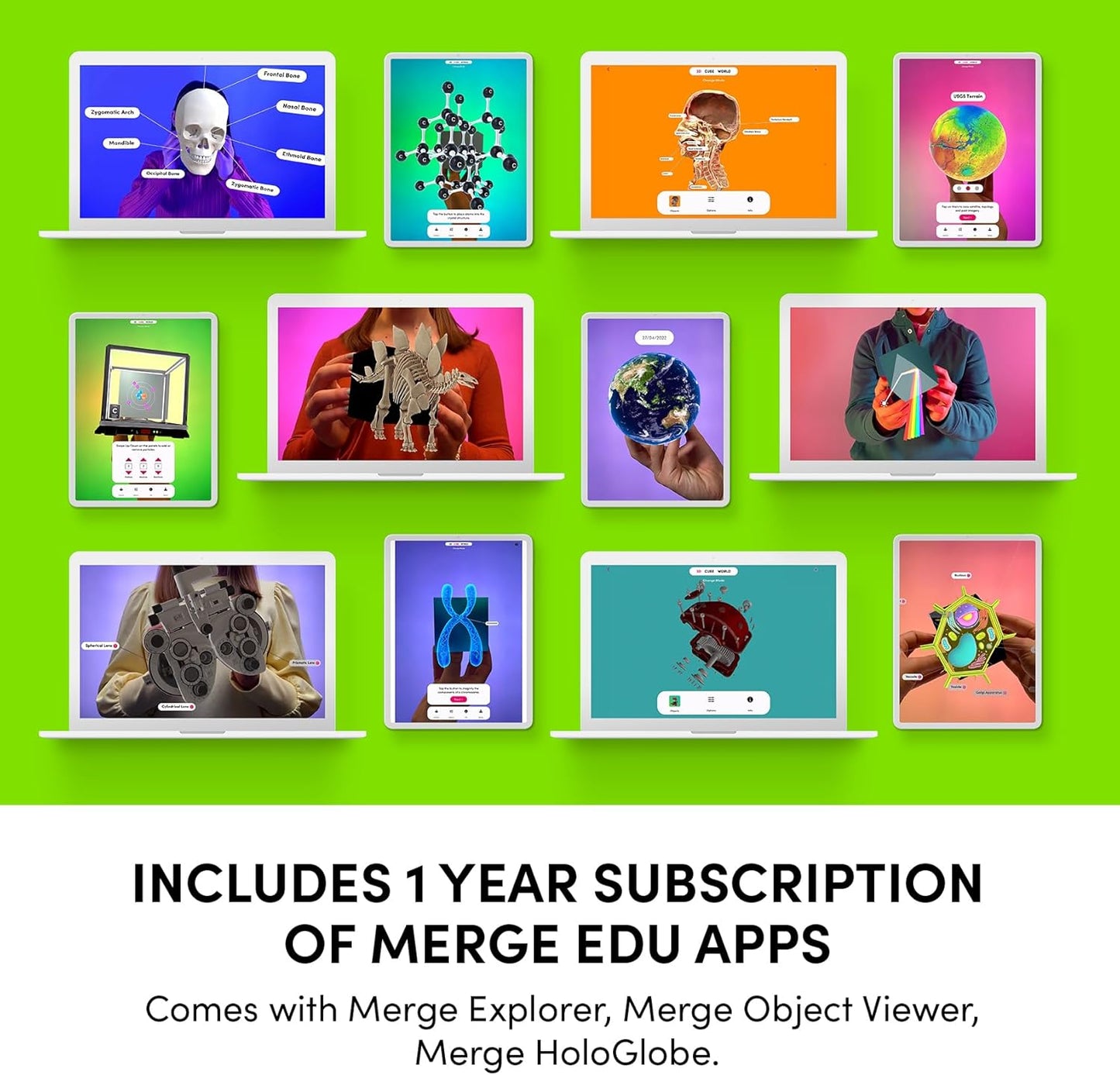 Merge Cube STEM Toy - Hold Digital Science Experiments in Your Hand! 1000+ 3D Objects & 100+ Interactive Simulations with Augmented Reality - Fun Learning Gift for Kids