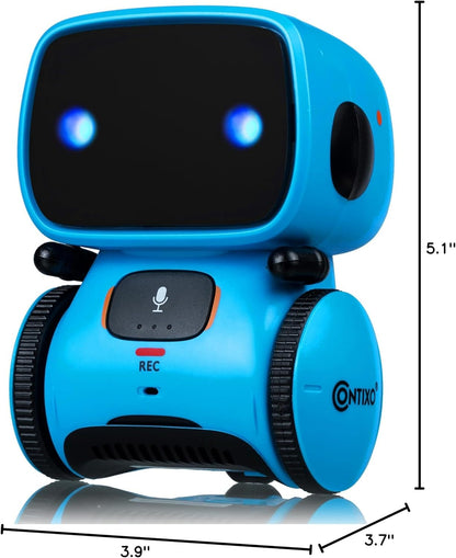 Contixo R1 Kids Robot Toy, Blue Interactive Smart Robots with Voice Control Talking Dancing Learning Touch Sensor Compact Educational Portable Toy for Boys Girls Toddlers 3-8 Years Old Birthday Gifts