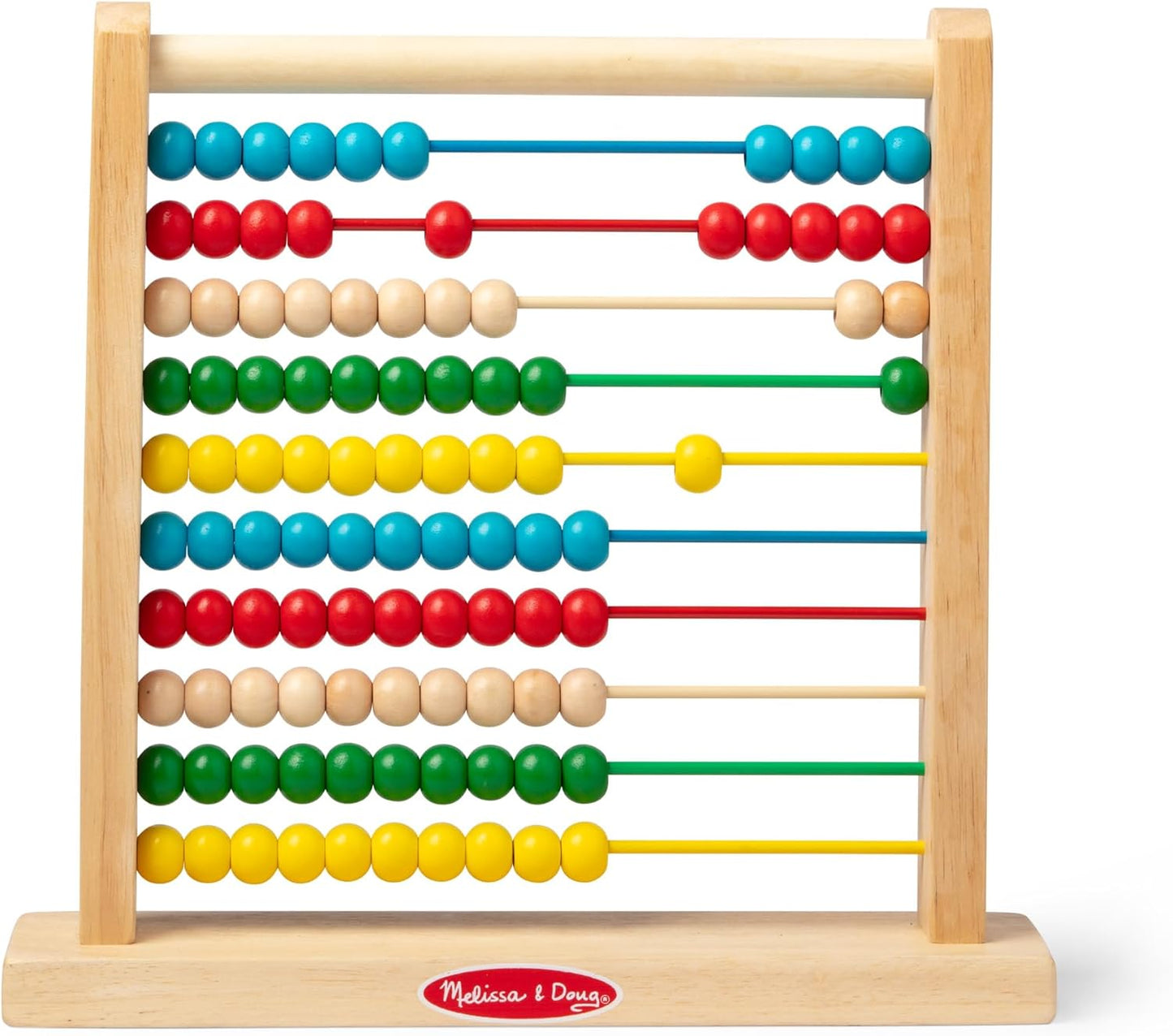 Melissa & Doug Abacus Classic Wooden Toy with 100 Beads - Preschool Learning Activities and Math Games for Kids, Homeschool Essentials for Ages 3+