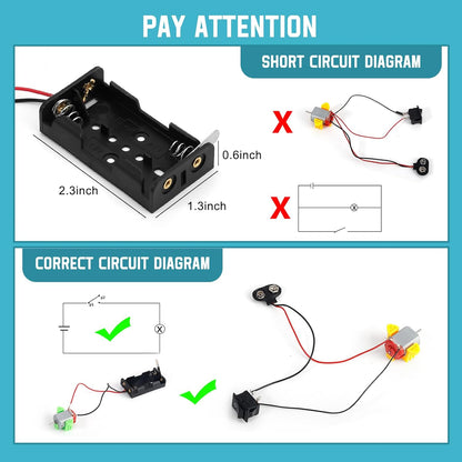 Sntieecr 6 Set 131 PCS DC Motors Kit, Mini Electric Motor 1.5-3V 15000RPM with 66 PCS Plastic Gears, Shaft Propeller, Bulbs, Buzzer Sounder, Science Experiment Set for Kid DIY STEM Engineering Project