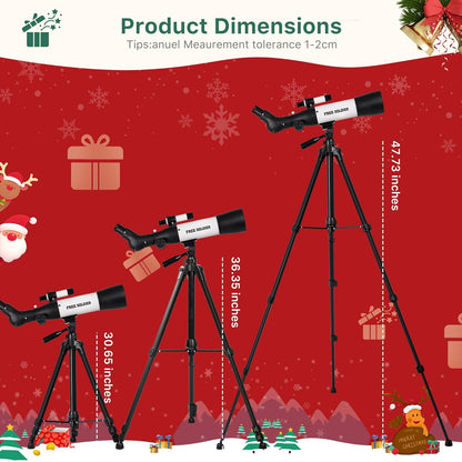 FREE SOLDIER Telescope for Kids 70mm Aperture Astronomical Refractor Telescopes for Beginners (15X-150X) 300mm Telescope for Adults High Powered with A Phone Adapter & A Wireless Remote (White)