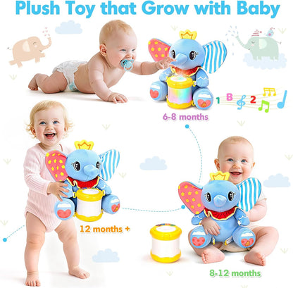 Hodurgyi Baby Toys 6-12 Months, Bear Musical Plush with Lights,ABCs,Animal Sounds, Numbers, Infant Early Learning Toy, Christmas Birthday Gifts for 6+ Month Boys &Girls