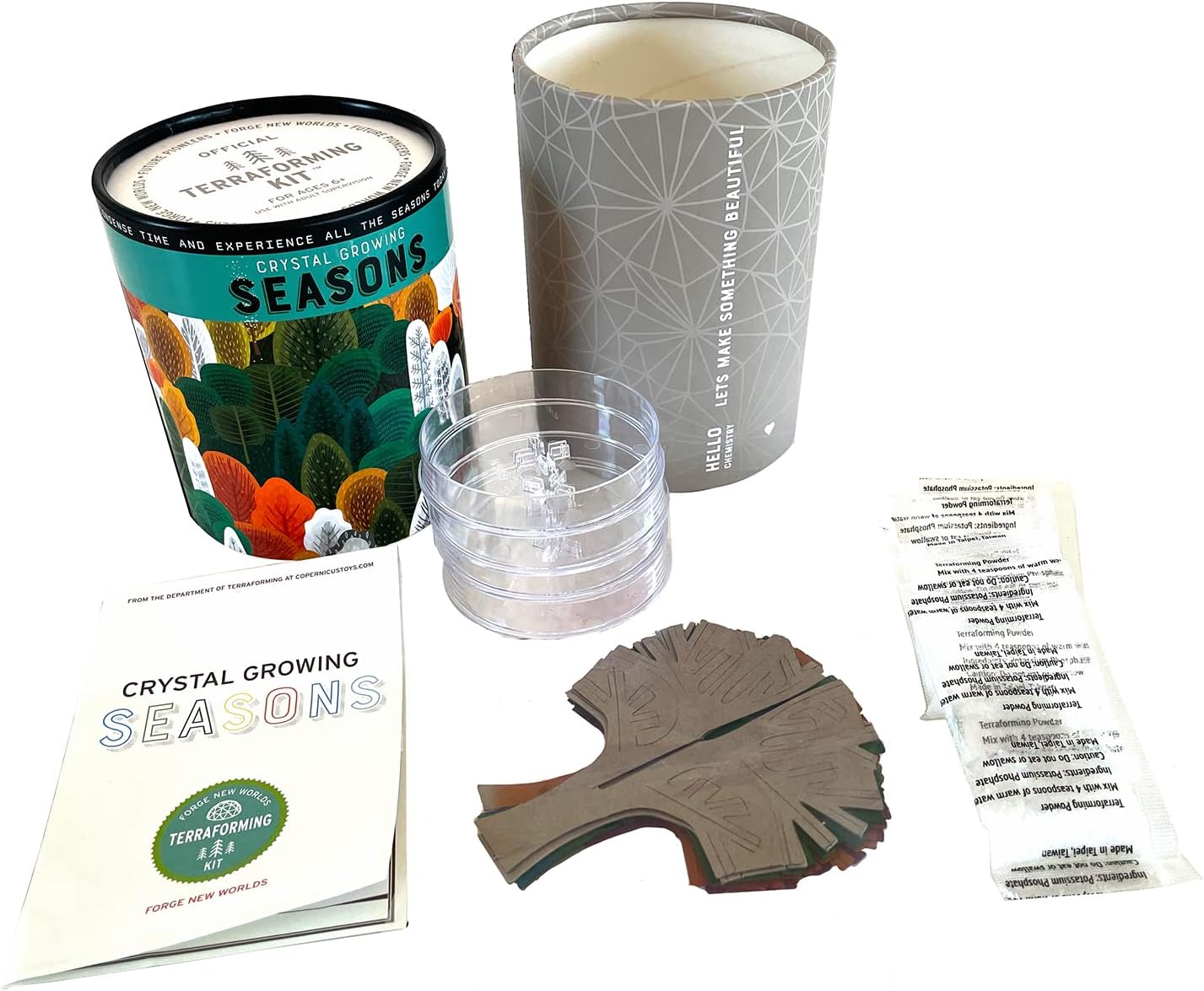 Crystal Growing Seasons Kit | Grow All 4 Seasons Today | Safe, Fun and Fast | Instructions & Facts Included | Copernicus Toys