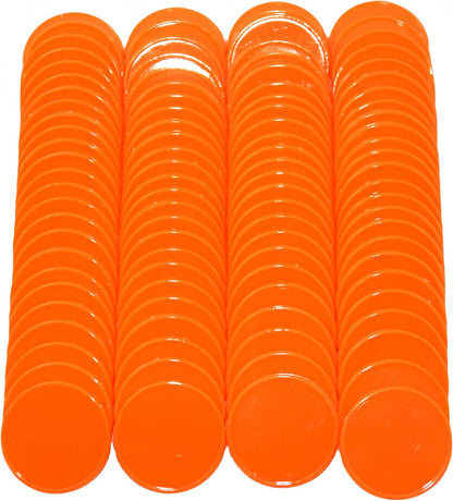 Smartdealspro Set of 100 1 Inch Opaque Plastic Learning Counters Mini Poker Chips Game Tokens with Storage Box (Pink)