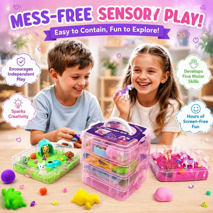 Dino & Ocean Sensory Bin, Dino & Ocean Sensory Toys with Play Sand for Toddlers Boys and Girls,Kids Toys Gift Sand Box for Age 3 4 5 6 7 8