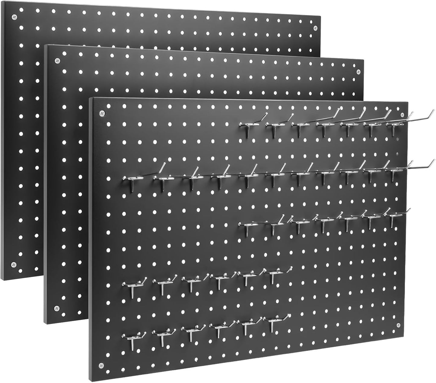 Peg Board, 2 Pack Metal Pegboard Panels Pink Pegboards Wall Organizer with Frame Large Heavy Duty Peg Board with Hooks for Walls Home,Garage Tool Storage,Office Organization,Kitchen 24”×16”