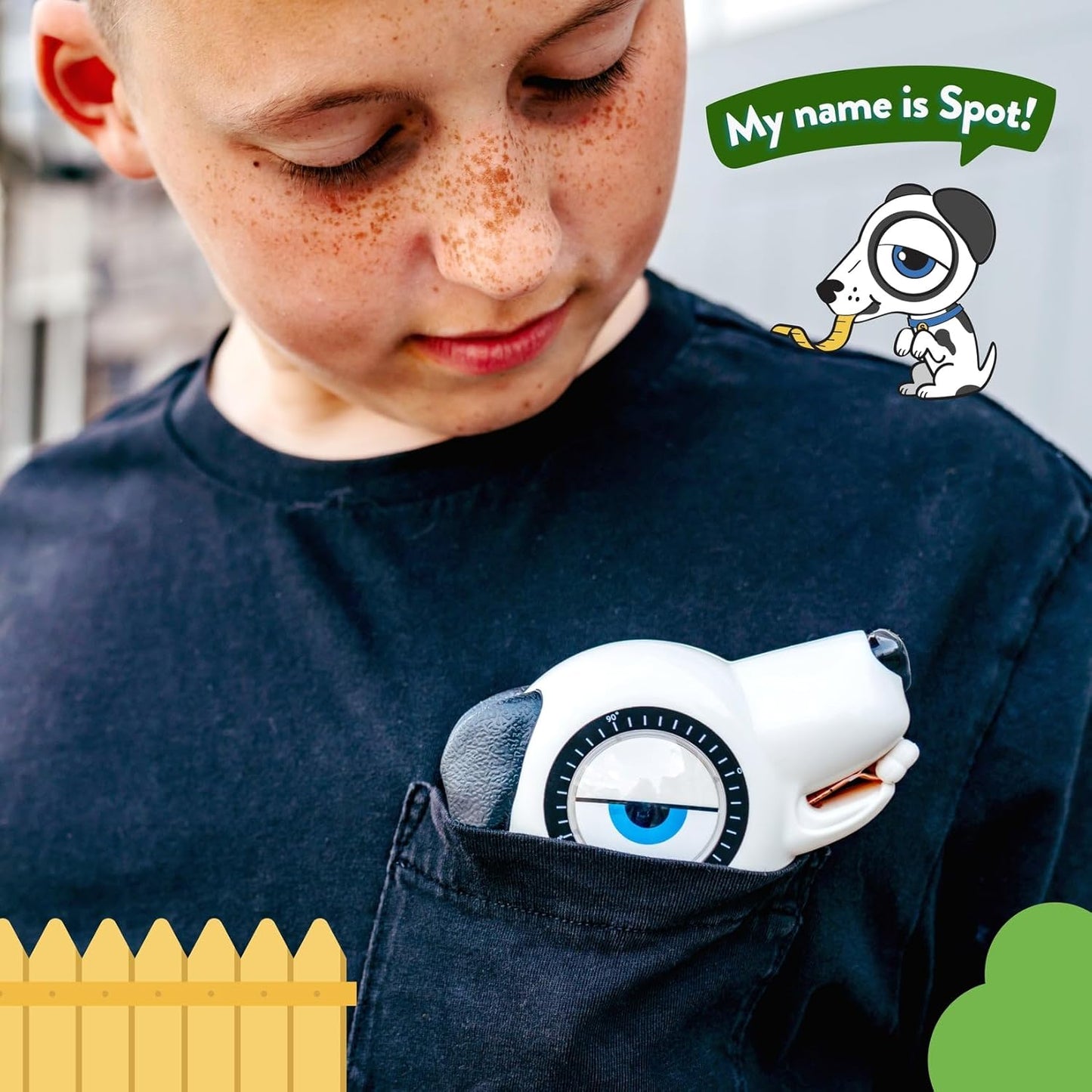 Handy Famm Roscoe the Dog 4-in-1 Kids Tape Measure with Adjustable Level Eye, Angle Finder & Eraser Ears – Montessori STEM Educational Toy for Children Ages 3+, Real Measuring Tool for Learning