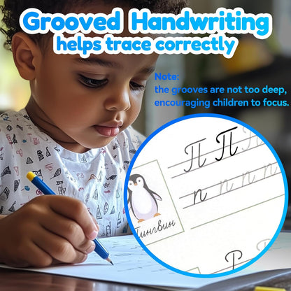 4 Magic Tracing Practice Books – Grooved Handwriting Arabic Copybooks for Kids, Reusable Writing Practice Workbooks Without Tears, Disappearing Ink for Toddlers Preschool Learn (Arabic)
