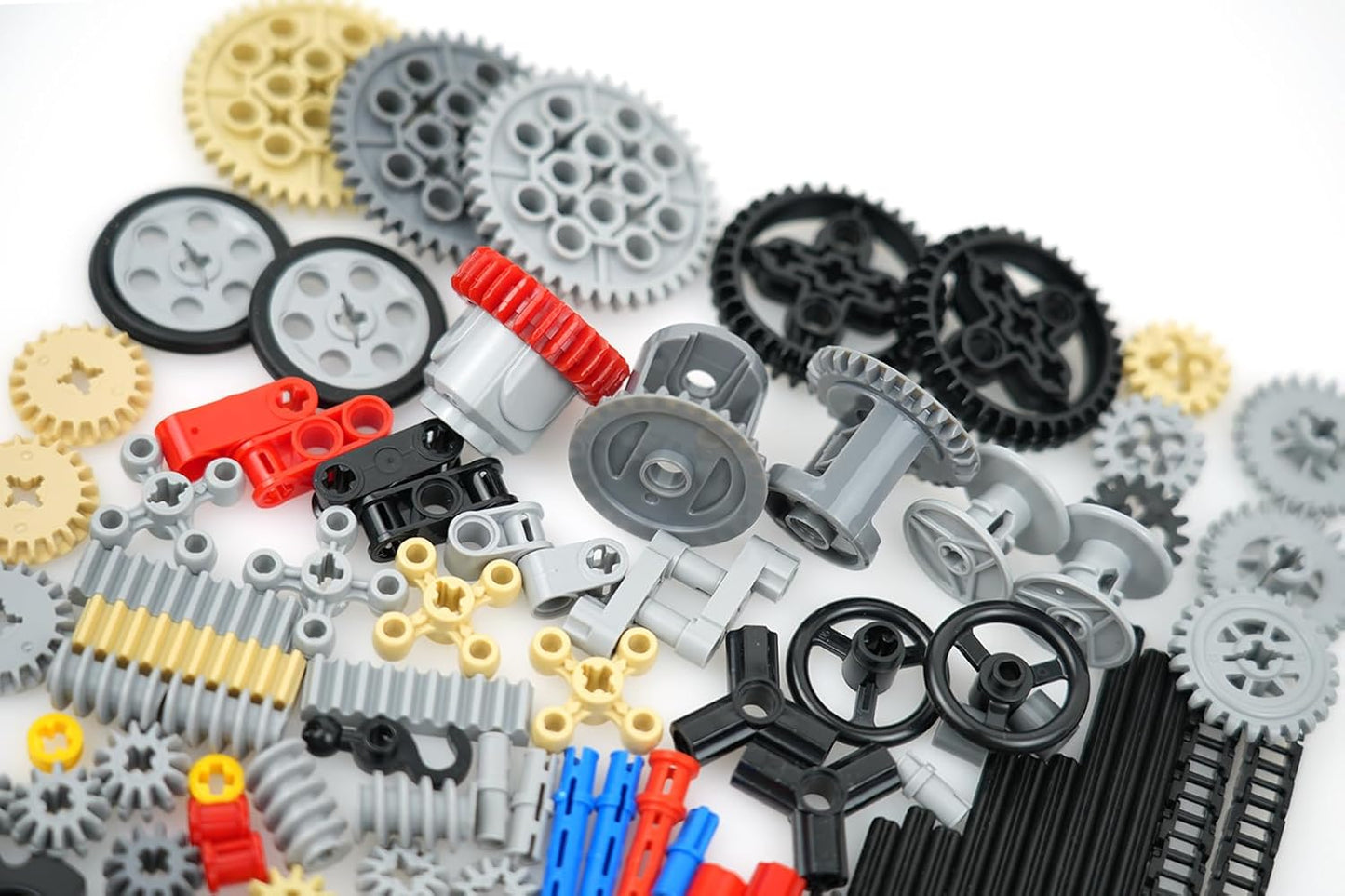 BroTex Technical-Parts-Beams-Gears Bricks Bulk Pins Connectors, Compatible with Car-Motors Accessories Building Blocks Sets MOC Buildings Toys for Adults Kids Age 6+ Toys