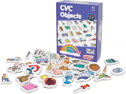 Junior Learning Rainbow CVC Objects Magnetic Foam Set, 40 Pieces, Ages 4-5, Phonics, Pre K-K