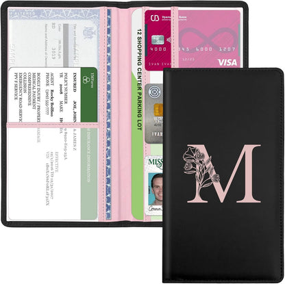 Letter Car Registration and Insurance Holder, with Magnetic Closure for License, Cards and Documents,Vehicle Glove Box Car Organizer, Interior Car Accessories for Women Men (I)