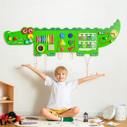 Unicorn Sensory Wall Panel for Kids - Activity Wall Busy Board Panels, Montessori Toddler Wall Activity Board, Wall Toys for Toddlers 3, Activity Cube, Perfect for Toddler Playroom, Pink