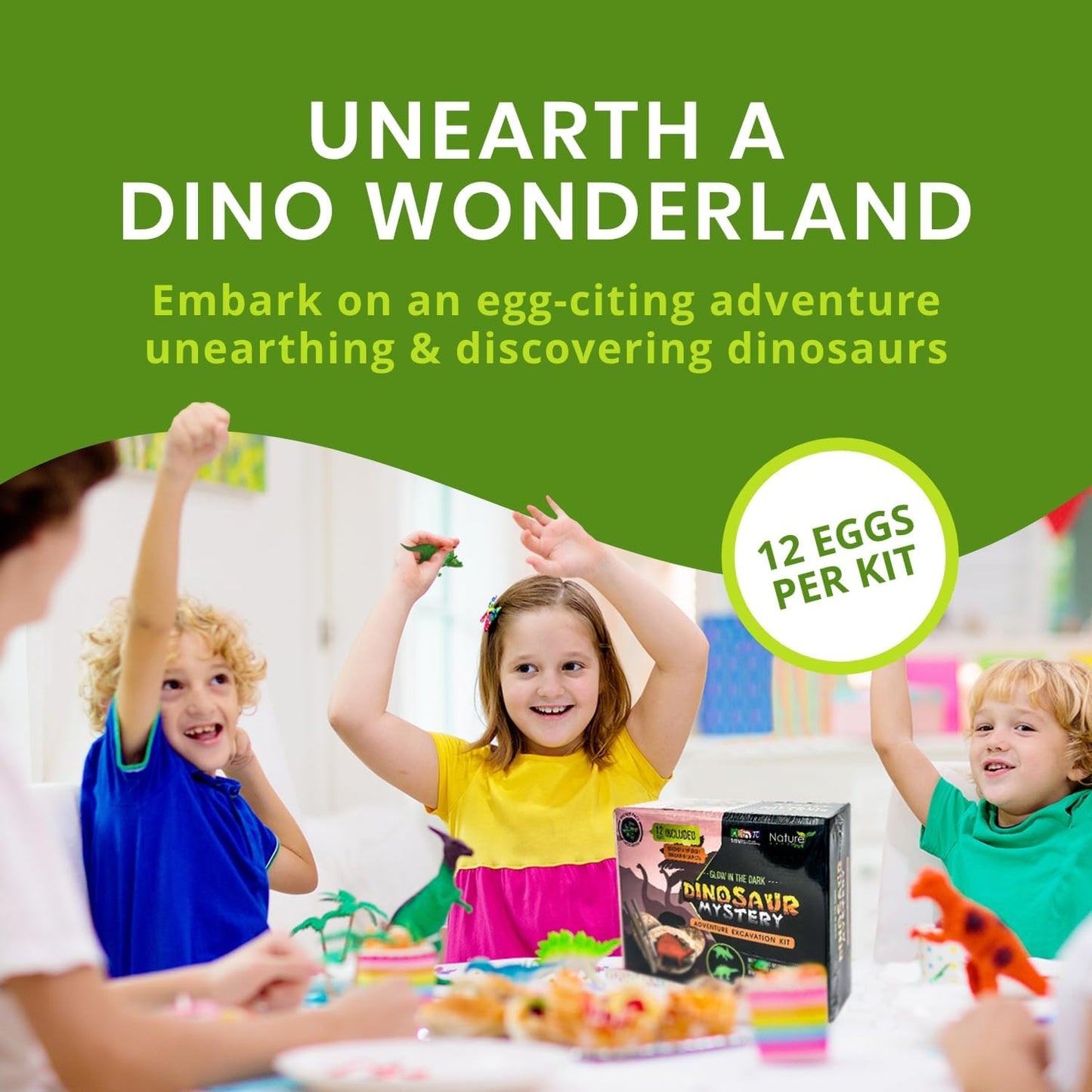 Nature Gear Gemstone Dig Kit for Kids, Educational Crystal Excavation Kit with 15 Mystery Gems, Interactive Adventure Fossil Mining Toy for Kids Age 3-5 and Up