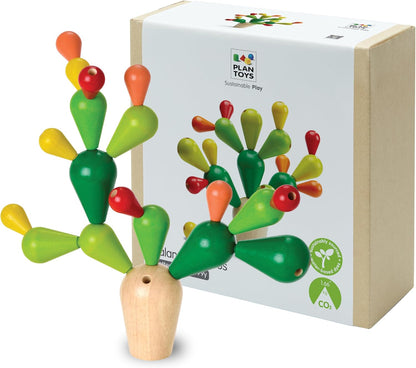 PlanToys® Balancing Cactus | Montessori Wooden Toy for Toddlers | STEM Game for Fine Motor Skills, Logic & Coordination | Eco-Friendly Educational Toy for Kids Ages 3+