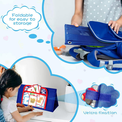 Alomejor CVC Words Phonics Pocket Chart, Desktop Blending Board with 38 Double Sided Cards for Preschool Kindergarten Homeschool