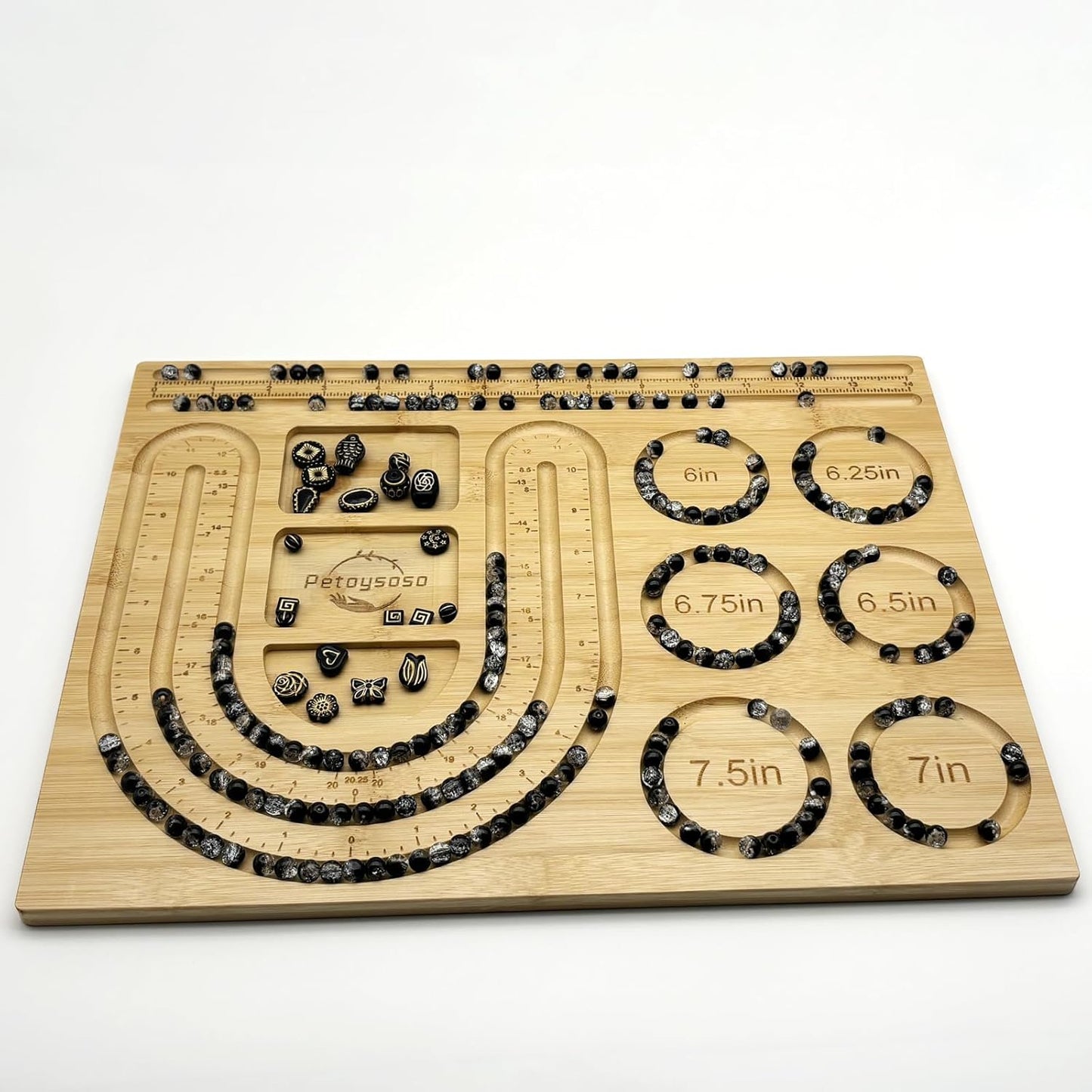 Petoysoso Bead Boards for Jewelry Making, Bamboo Beading Board for Bracelet & Necklace, Jewelry Making Supplies,Bead Tray Supplies