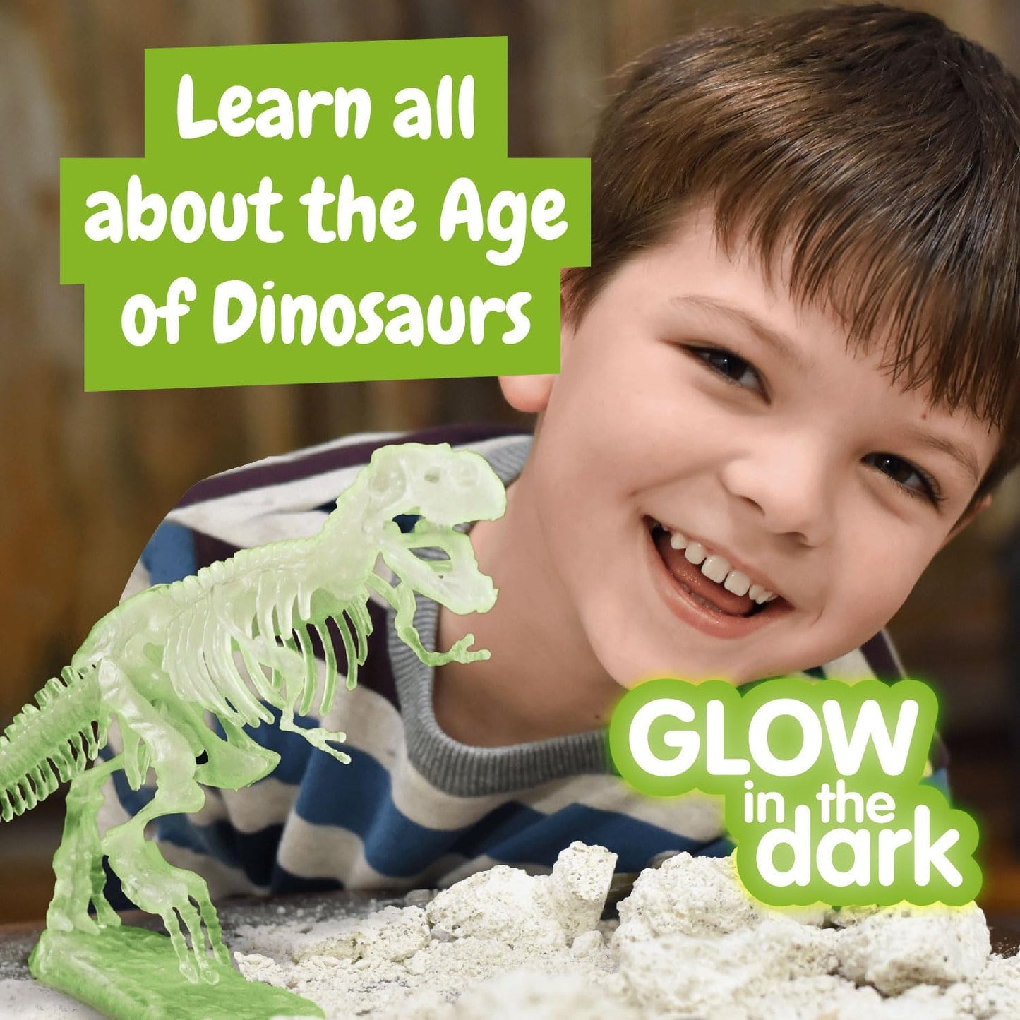 Science4you T-Rex Fossil Digging Kit for Kids +6 Years - Dinosaur Fossil Dig Kit + Glow-in-The-Dark T-Rex Fossils for Kids, Excavation Kit, Stem Toys, Games, Gifts for 6+ Year Old Boys and Girls