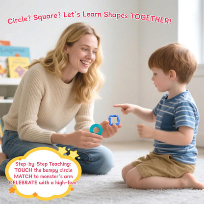 edusense Monster Tactile Sensory Toy for Toddlers 3+ | 20 Textured Shapes | Fine Motor Skills & Shape Learning