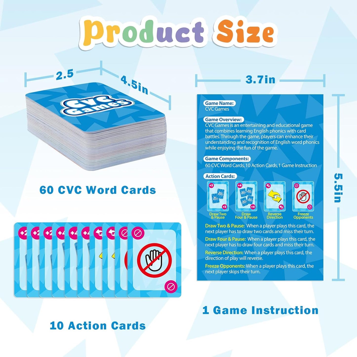 Torlam Phonics Games for Kids, CVC Word Games Learn to Read Spelling Reading Sight Word Flash Cards, Speech Therapy Toys Kindergarten Classroom Must Have Learning Activities Homeschool Supplies