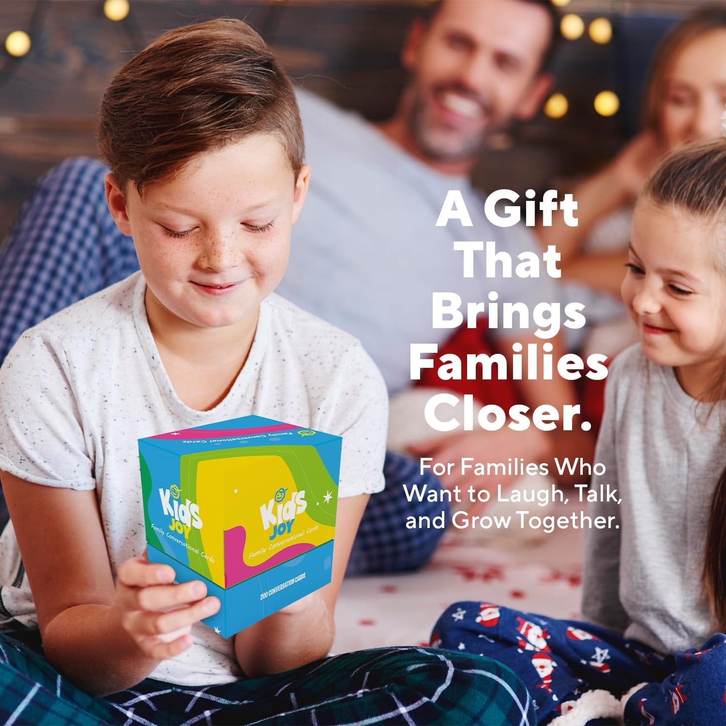 Family Discussion Cards Set, 200 Engaging Conversation Starters for Quality Time - Screen-Free Bonding Activity for Dinners, Gifts, Holidays and Gatherings(Kid001)