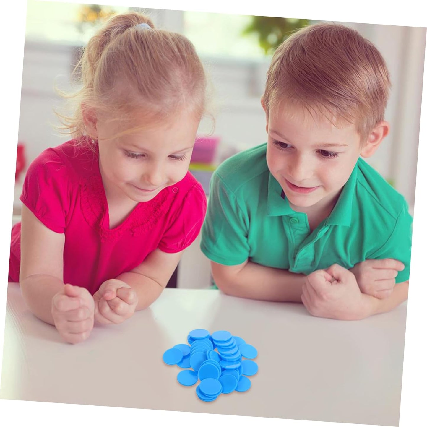 100Pcs Plastic Learning Counters Small Round Counting Chips for Math Games Educational Sorting Grouping Disks for Home School Parties