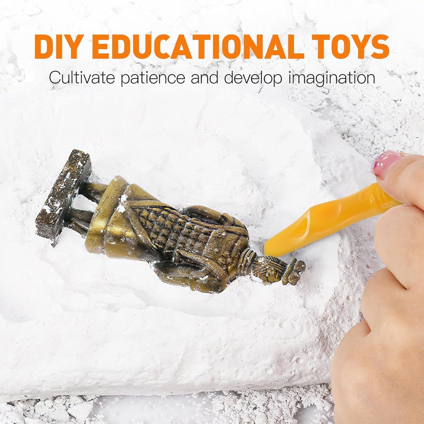 3sets Plastic Dig Tool Set: Archaeological Excavation Tool Kit Dino Dig Kit with Mini Hammer Chisel Brush Scraper for Gems