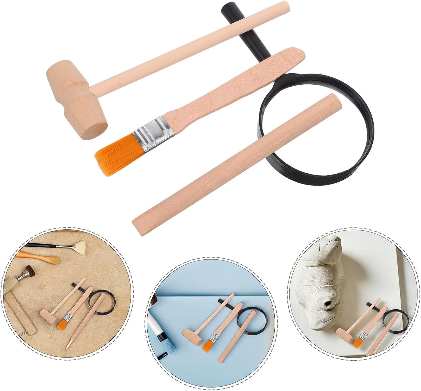 HOMSFOU 3 Sets Kids Dinosaur Dig Kit - Plastic Excavation Tools with Hammer, Chisel & Brush for Archaeological Learning & Dinosaur Digging Toys