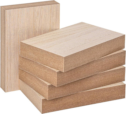10 Pack Unfinished MDF Wood Rectangle Blocks, 3 x 10 Inch Wooden Blocks for Crafts, DIY Projects, and Custom Decor