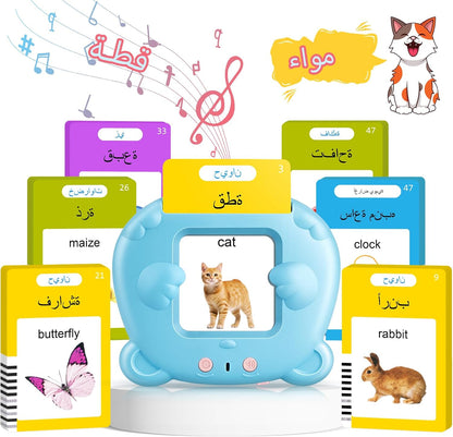 Spanish & English Talking Flash Cards for Toddler, Bilingual Flash Cards Learning Montessori Toys with 224 Sight Words, Speech Therapy Toys for Children Sensory Preschool Education