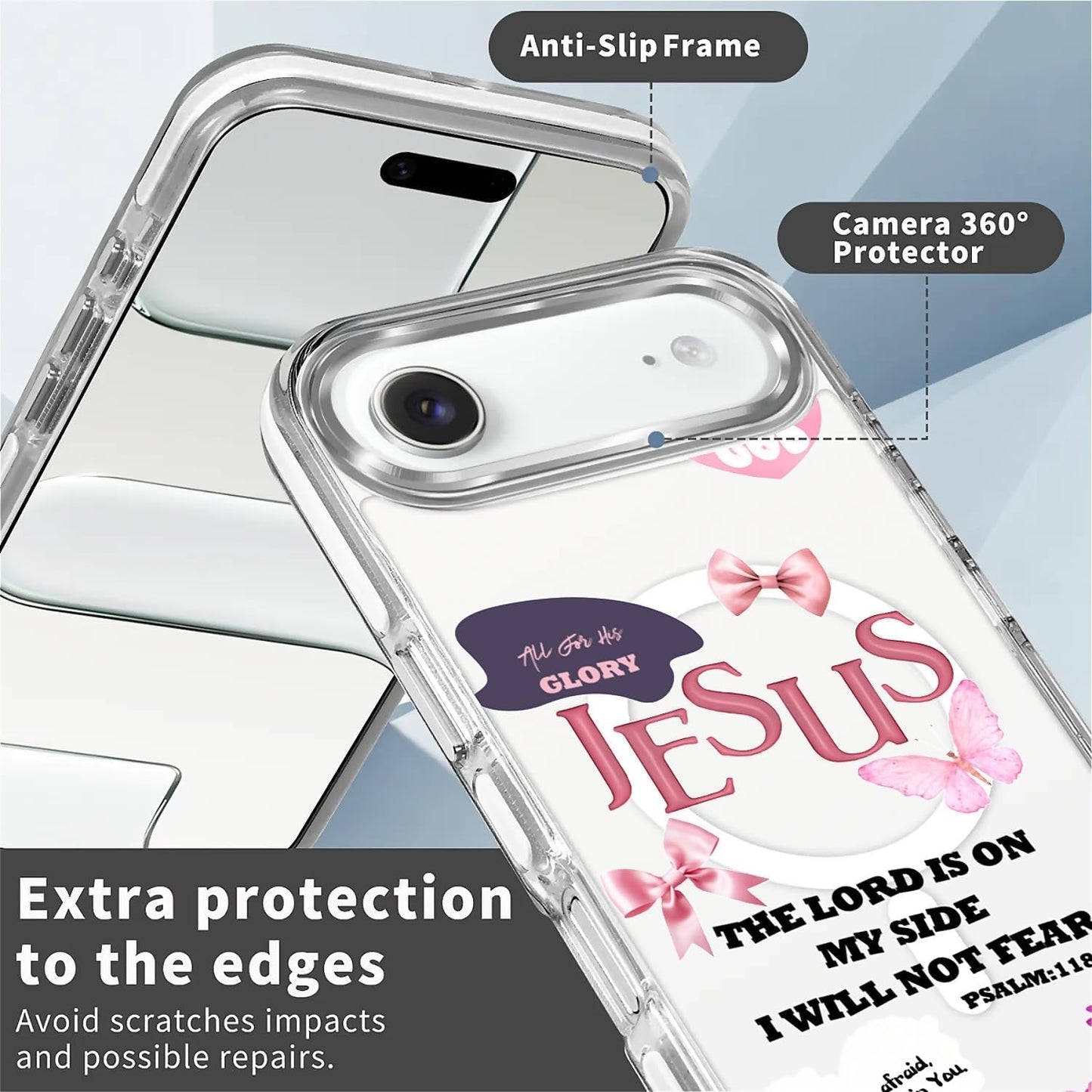 for iPhone 17 Pro Max Case [Compatible with Magsafe],Girls Women Clear Magnetic Case Silicone Shockproof Protective Cover with Pattern Colorful Motivational Letters