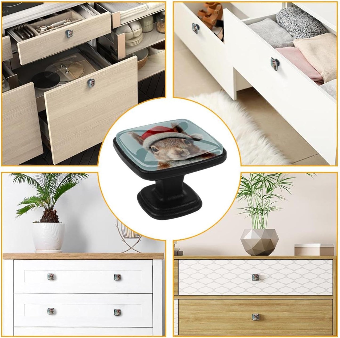 4 Pack Cabinet Knobs Drawer Pulls, 30mm Round ABS Glass Drawer Hardware Growing Butterfly Cabinet Handles with Screws for Dressers Kitchens Cupboard