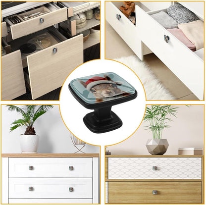 4 Pack Cabinet Knobs Drawer Pulls, 30mm Round ABS Glass Drawer Hardware Growing Butterfly Cabinet Handles with Screws for Dressers Kitchens Cupboard