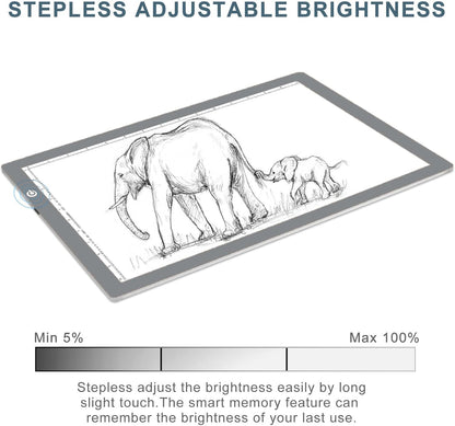 LitEnergy A4 LED Copy Board Light Tracing Box, Adjustable USB Power Artcraft LED Trace Light Pad for Tattoo Transferring, Drawing, Sketching, Animation, Stenciling, Diamond Art Painting Accessories