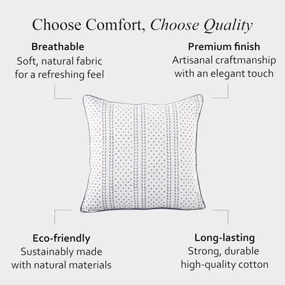 CPC 100% Cotton Throw Pillow Covers 18x18 Inch, Set of 2 Green Block Print Pattern Couch Pillow, Cute Boho Decorative Pillows for Living Room, Bedroom with Hidden Zipper- Agate Green