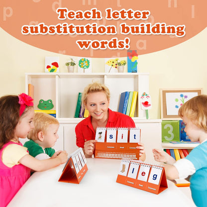 Aizweb CVC Word Game,Phonics Games Flash Cards for Preschool Kindergarten Classroom Supplies,Special Education Reading Manipulative Spelling Toy for Learning Activity Teacher School