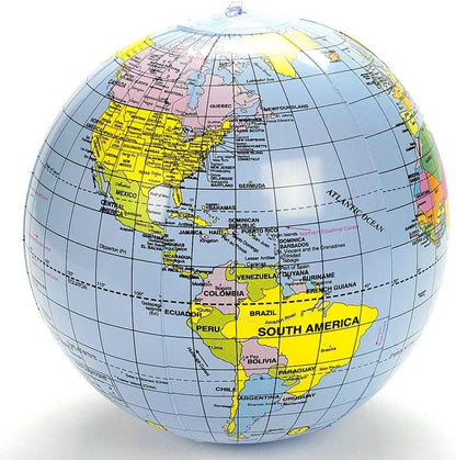 SWR 36 Inch PVC Inflatable World Globe, Blue - Educational Toy for Children and Adults
