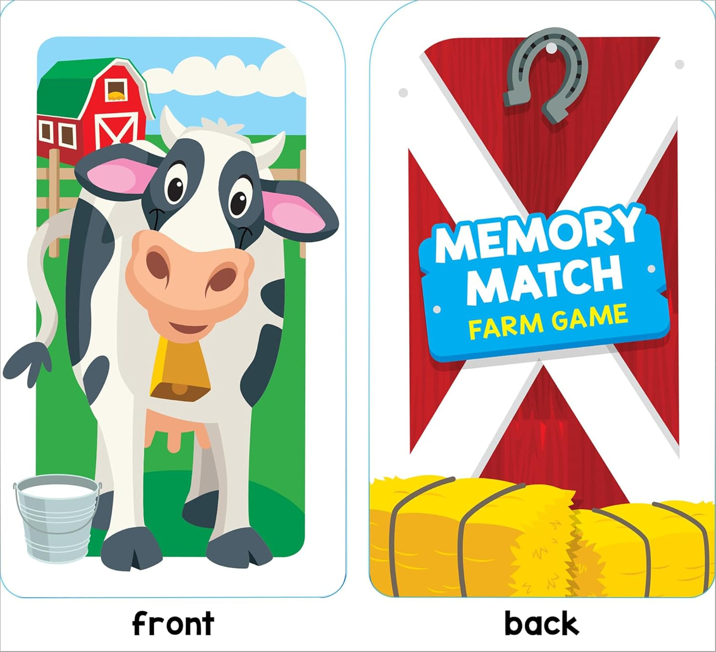 School Zone Memory Match Farm Card Game: 56 Game Cards, Preschool, Kindergarten, Animals, Early Reading, Counting, Matching, Vocabulary, Ages 3+