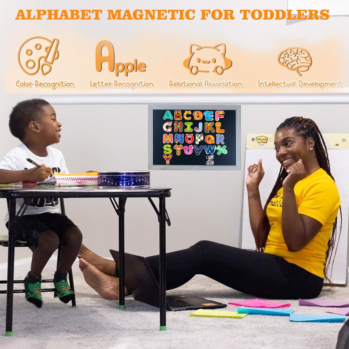 Fridge Magnets for Toddlers 1-3, Alphabet Magnets, Magnetic Alphabet Letters, ABC Magnets for Toddlers 1-3 Refrigerator, Letter Magnets for Fridge, Magnetic Toys for Toddlers 1-3