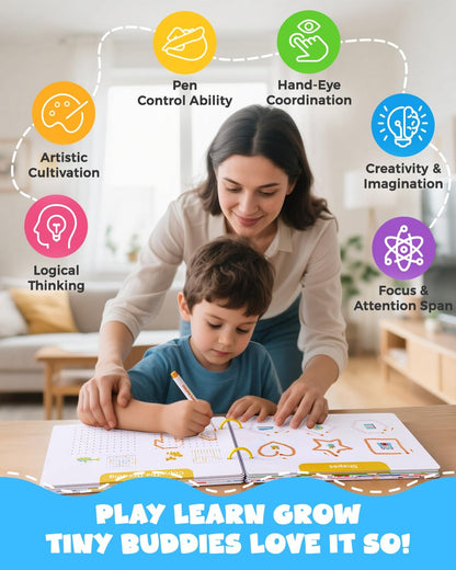 Preschool Learning Activities 54 Reusable Pages, Tracing Books for Kids Ages 3-5, Toddler Activities Busy Book, Handwriting Practice Kindergarten Workbooks, Educational Toys for 3 4 5 Year Old