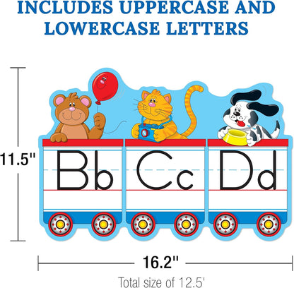 Carson Dellosa Education 26 pc Set of ABC Bulletin Board Decorations aids early learning with bright alphabet visuals and sight word images that help toddlers build strong foundational sound skills.