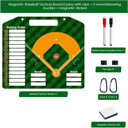Magnetic Baseball Lineup Board | Baseball Dry Erase Coaching Broad | Softball Lineup Cards Marker Boards | Baseball Clipboard for Coaches | Baseball Lineup Board for Dugout
