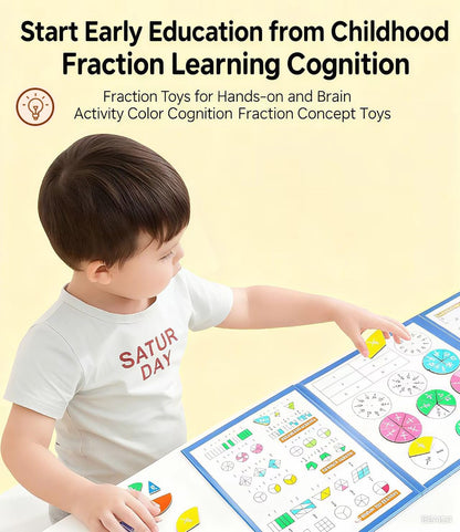 Magnetic Fraction Educational Puzzle for Kids, New Magnetic Fraction Tiles & Fraction Circles, Math Manipulatives Enhance Early Primary School Students Mathematical Skills(Hippo Style)