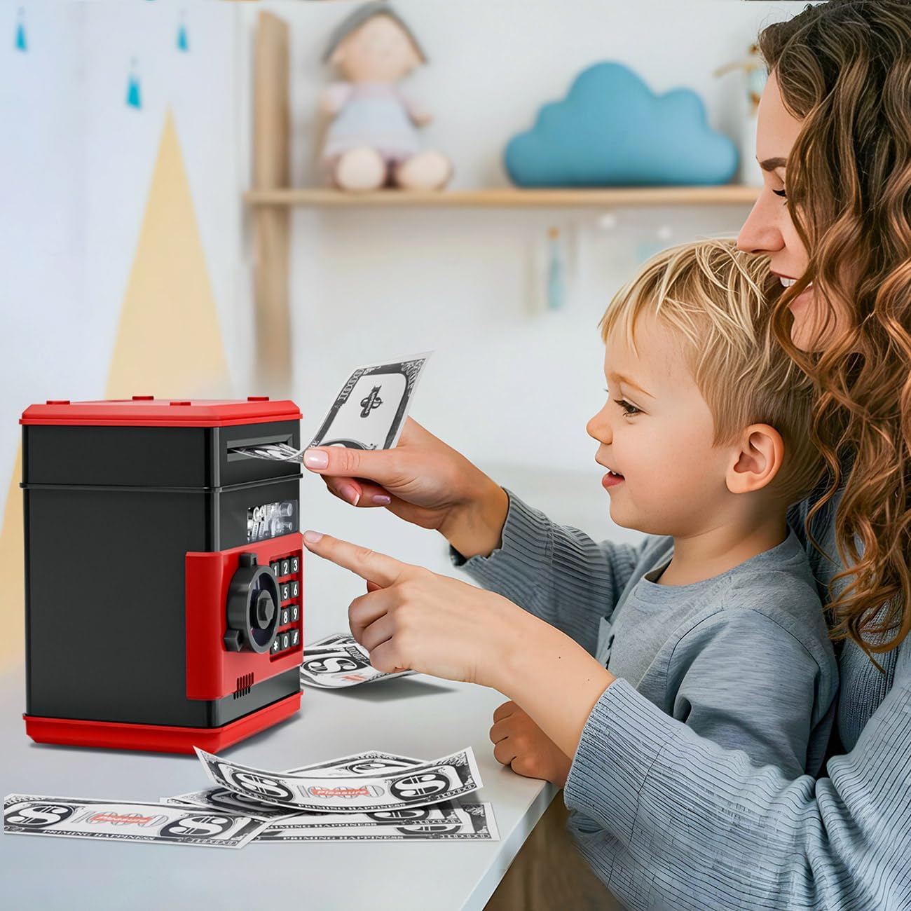 Kids Piggy Bank for Girls - Toys for 5 6 7 8 9 10 Year Old Girl Birthday Gifts - Electronic Piggy Bank ATM Machine Money Safe for Kids Toys Age 6-8-10