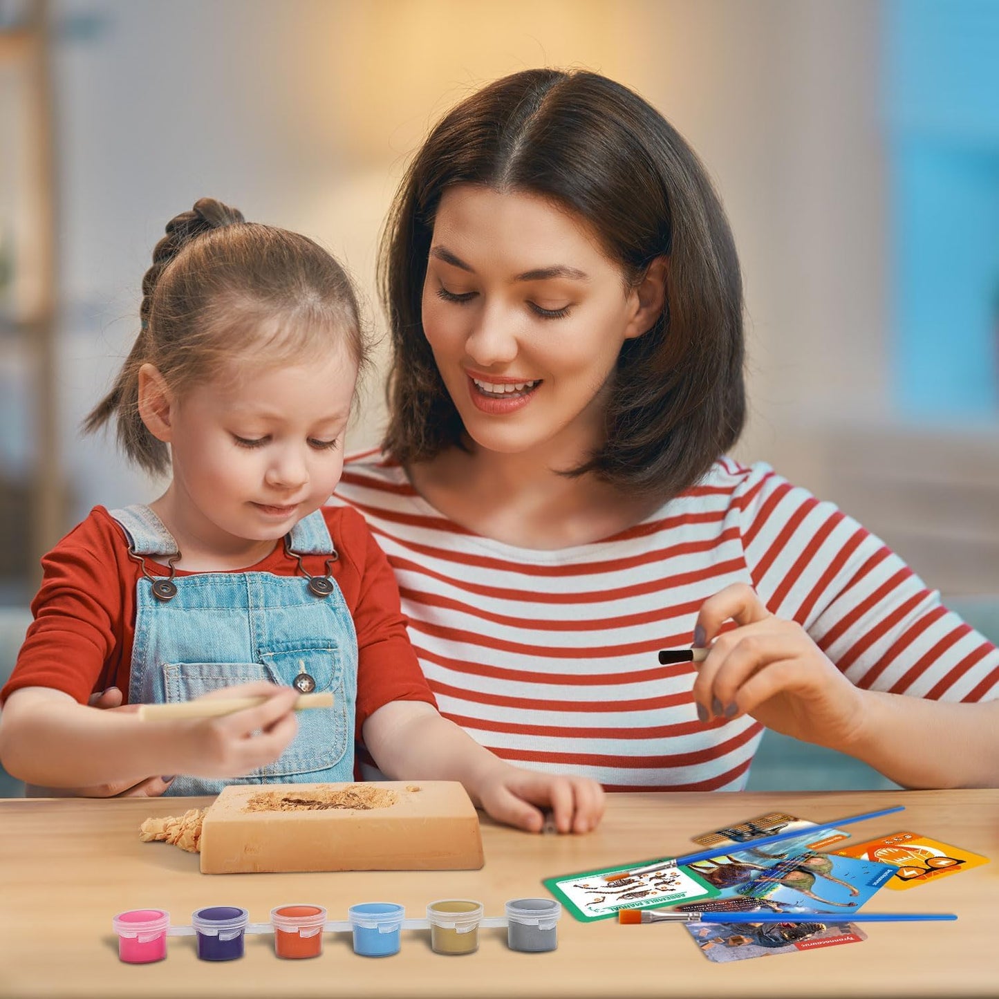 Dinosaur Tyrannosaurus Fossil Dig Kit - 2-in-1 Excavate & Build Set with Tools, Educational STEM Toy Gift for Kids Ages 6+