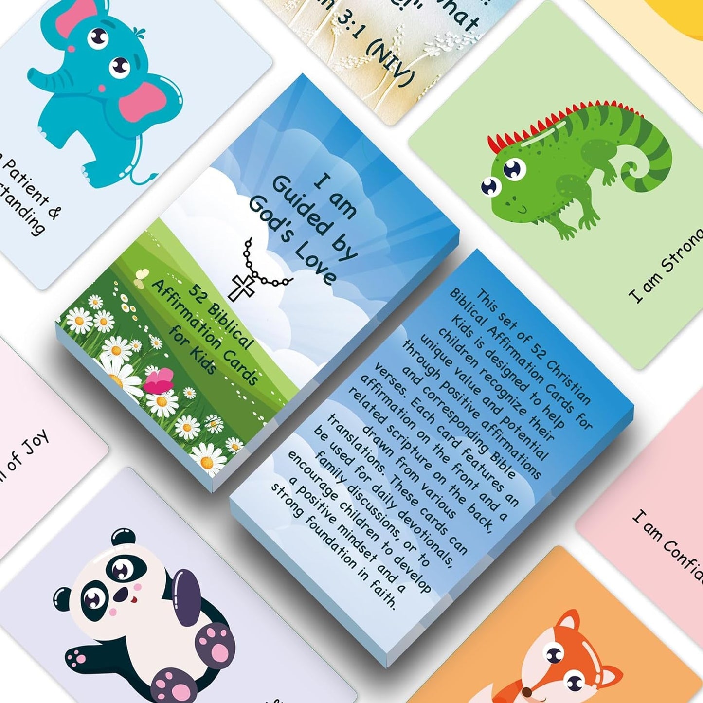 Christian Biblical Affirmation Cards for Kids, 52 Bible Verse & Prayer Cards, Ideal Scripture Memory Gifts for Boys and Girls, Perfect for Teens Bible Study & Encouragement