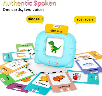 Eaever 520 ABC Sight Words Talking Flash Cards, Christmas Birthday Gift for 2 3 4 5 6 Year Old Boys and Girls, Preschool-Learning-Activities, Toddler Educational Toys for Ages 1-6 Kids, Blue