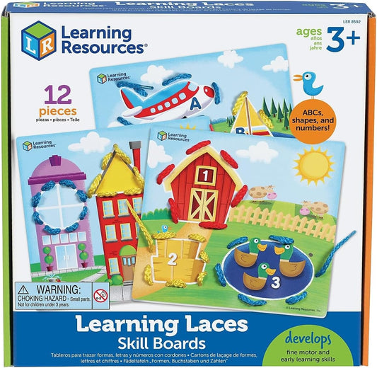 Learning Resources Learning Laces, Letter, Shape & Number Recognition, Fine Motor Skills, Toddler Readiness, Ages 3+