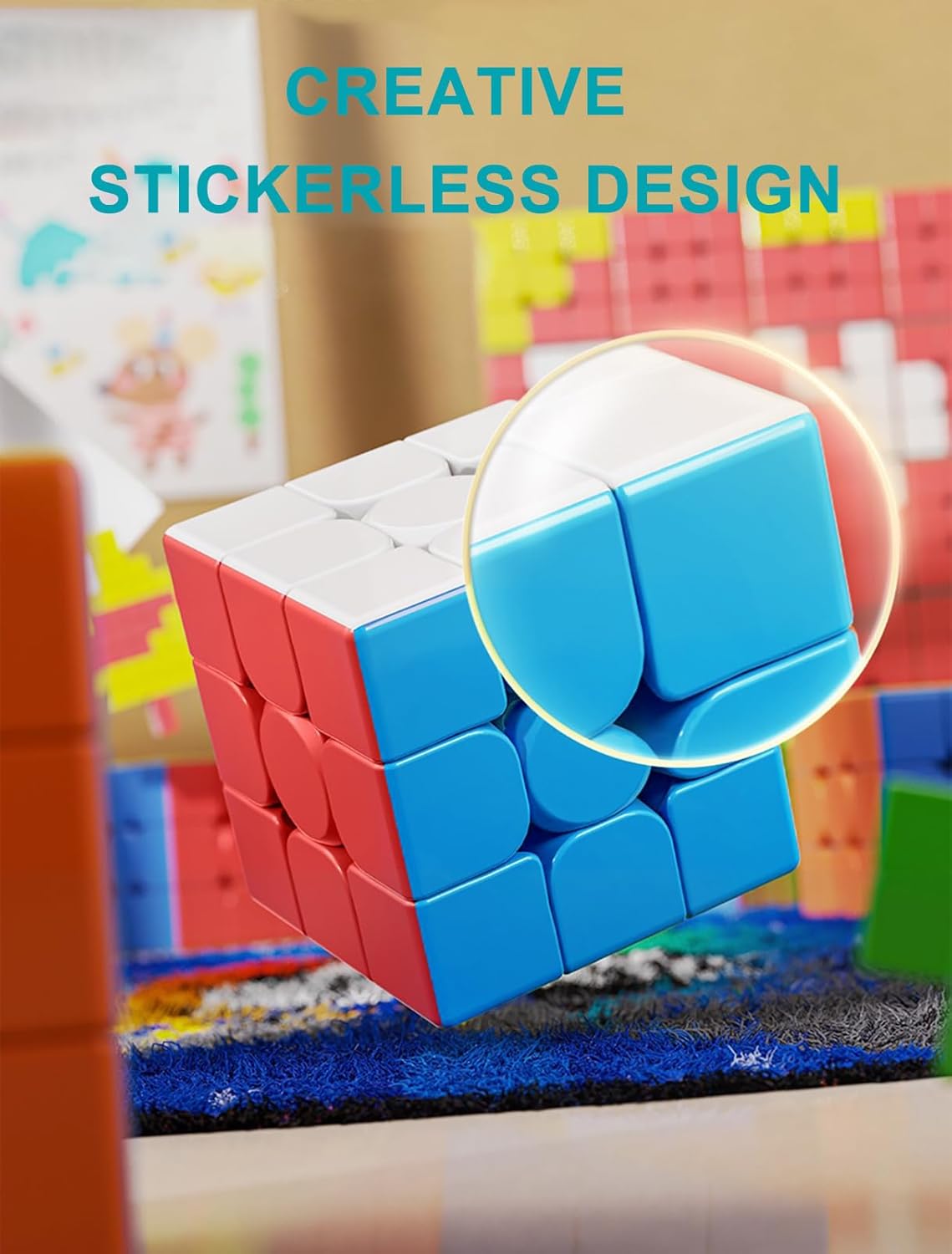 CFMOUR 20 Pack 3x3 Speed Cube Set - Stickerless Magic Cubes Bundle 3x3x3- Fast Turning Birthday Party Easter Valentines Day Gifts Puzzle Game Brain Toy for Kids and Adult