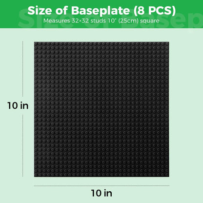 Classic Baseplates Building Plates-10" x 10" Building Boards,100% Compatible with All Major Brands and Activity Table, Creative Platforms Mats for Toy Bricks (Sand, 8 Pack)